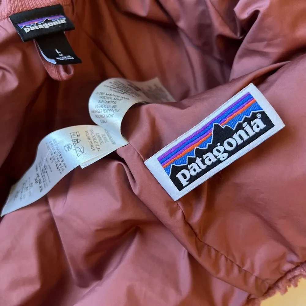 Patagonia L/12 Girls' Retro-X Rose Snap Fleece Bomber Jacket EXCELLENT